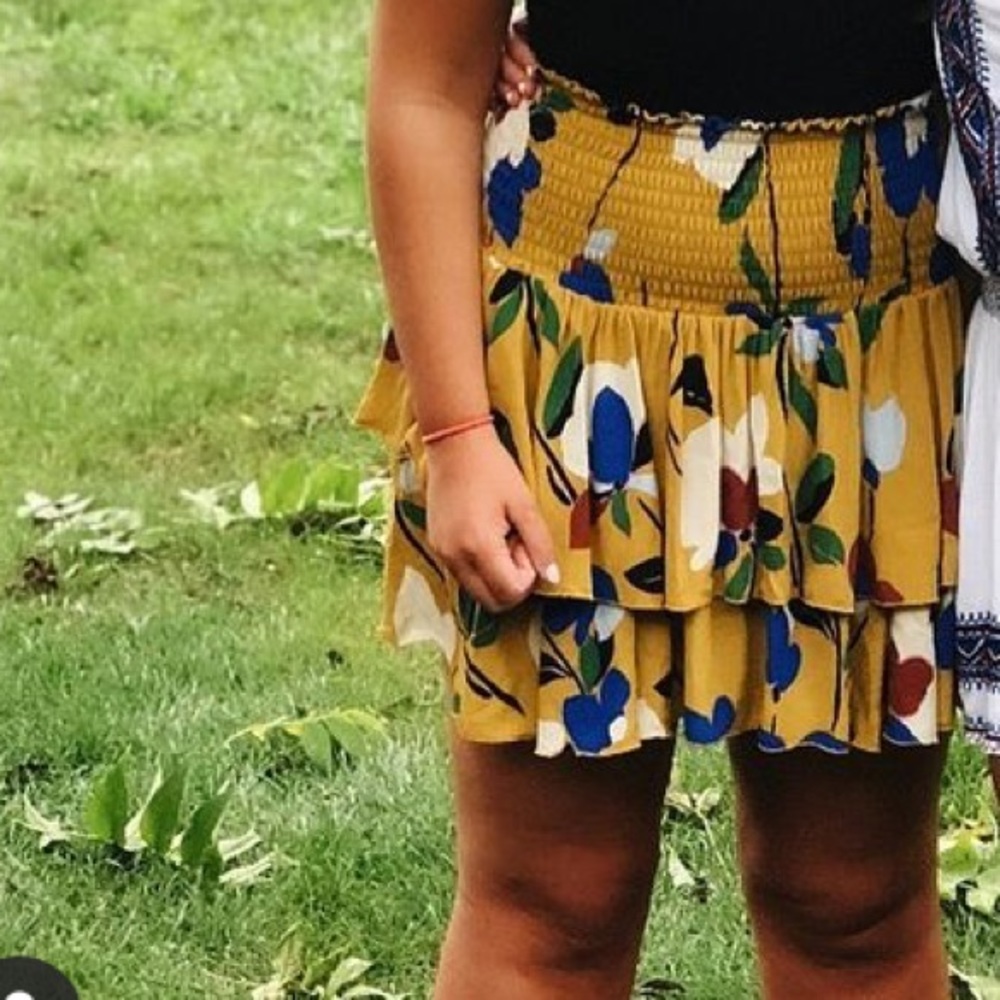 Smocked floral skirt
